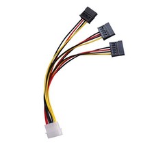3PCS SATA Adapter Cable IDE 4Pin Male To 3 Port SATA Female Power Supply Cable