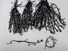 NUEVO 100 Piezas Pulseras Trenzadas Negro Marrón Dijes Amistad