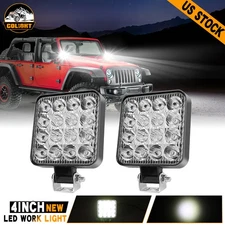 2Pcs Square LED Work Light Pods SPOT Lights For Truck Tractor 12V Off Road