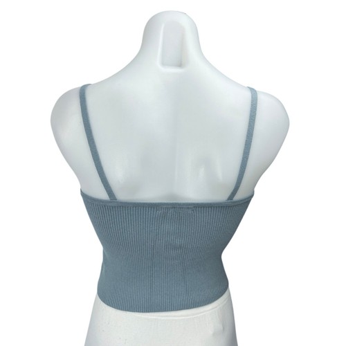 Madewell Azul Sin Mangas Acanalado Tejido Corsé Bustier Corto Suéter Camiseta sin Mangas Talla S - Imagen 2 de 4