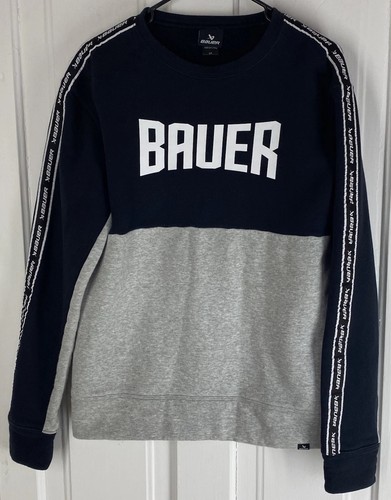 Bauer Hockey Logo (Size Small Mens) Black/Gray Fleece Activewear Sweatshirt