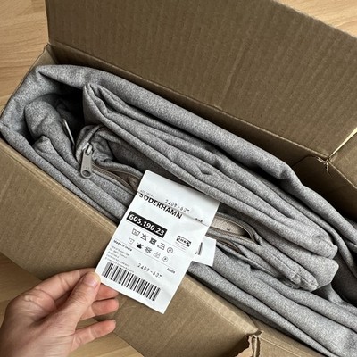IKEA SÖDERHAMN Schonbezug für 3er Sofa grau 100% Polyester 605.190.23