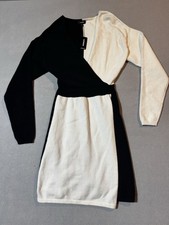 NWT Express Black White Color Block Dress Size XS