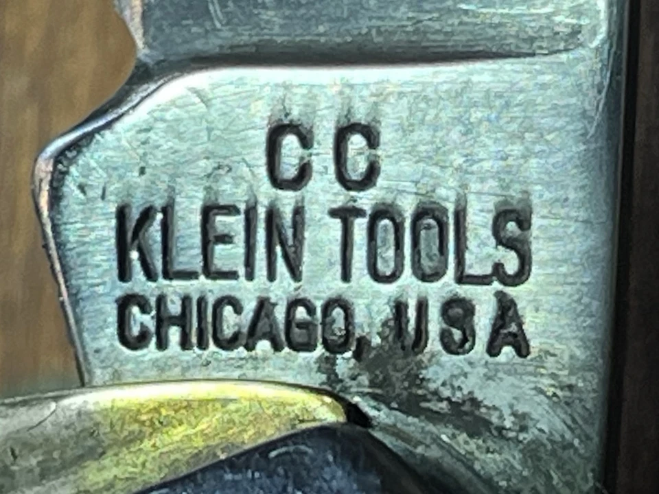 Cuchillo Herramienta Militar Plegable Vintage CC Klein Tools EE. UU. TL-29 Electricista Liniero Foto 2 de 4