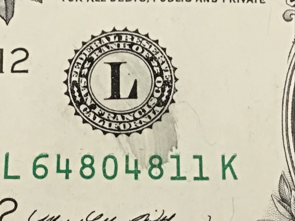 1993 $1 INK SMEAR ERROR of DISTRICT SEAL as part of 10 CONSECUTIVE UNC. NOTES - Image 4 of 4