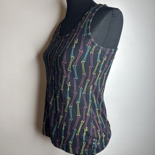 Vintage Emily The Strange Graphic Racer Tank Top Gr. M Black Bones Y2k 2000s Goth - Bild 6 von 11