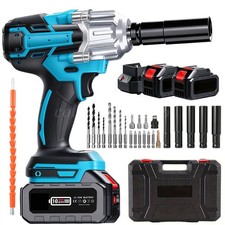 1300nm Cordless Impact Wrench 960ft-lbs 12 Battery Impact Gun With 2xbattery Us