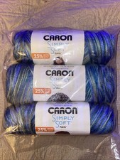 Caron Simply Soft Paints Yarn- 3x 5 Oz Lot Of Spring Brook - 294021-21003 New