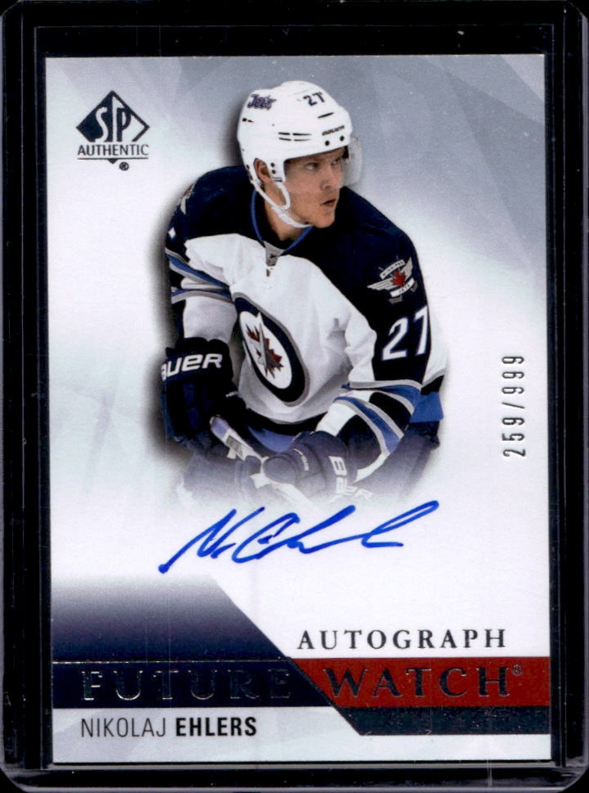 2015-16 SP Authentic Nikolaj Ehlers RC Future Watch Auto #259/999 Jets