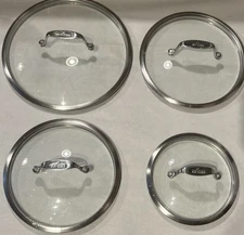 All Clad Metal Crafters Pot Glass Pot Lid Replacements *LIDS ONLY* x4 AS IS