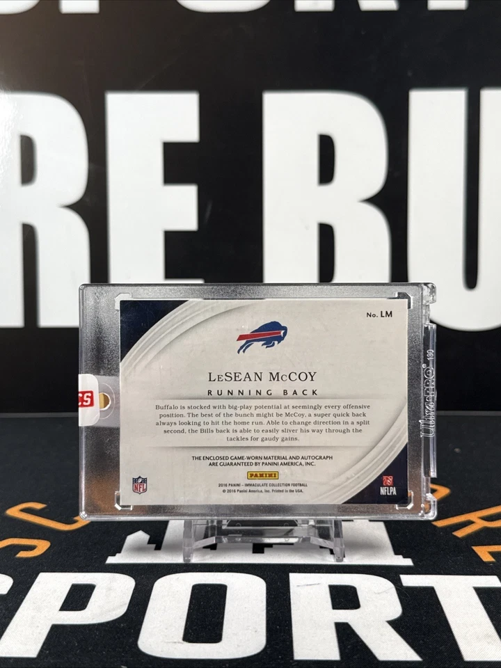 Lesean McCoy 2016 Panini Immaculate Patch Auto /5 Bills! SSP! - Image 2 of 2