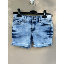 Levis Girls Boyfriend Shorts Light Wash Denim Frayed Hem Size 12 Reg Adjustable