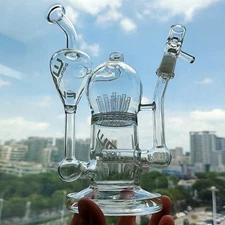 Recycler Glass Bong Water Pipe Diffused Hookah Bubbler Smoking Rig 14mm Bowl