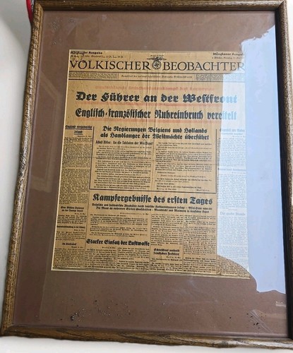 DEUTSCHE NAZI ZEITUNG VOLKISCHER BEOBACHTER 1940 KRIEGSHITLER
