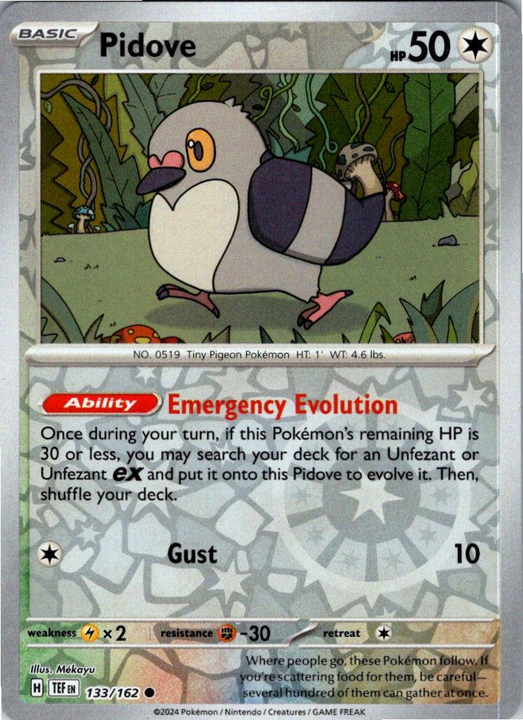 Pidove 133/162 C Temporal Forces Pokemon Reverse Holo NM