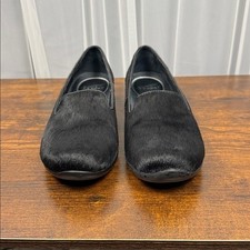 Dansko Black Leather Hair Calf Slip On Loafers Comfortable Shoes