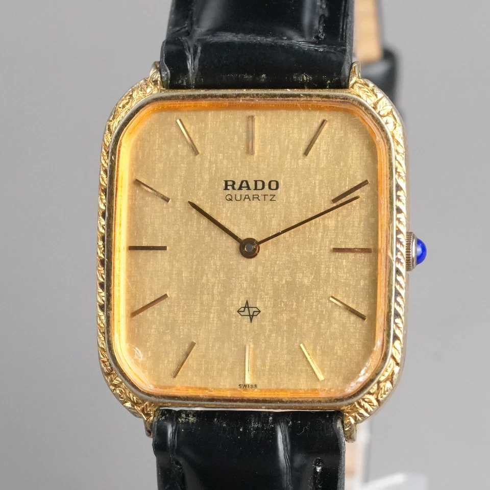RADO 128.9501.2 Men's Watch  Gold 28mm Vintage New Battery New Leather Band - Image 3 of 4