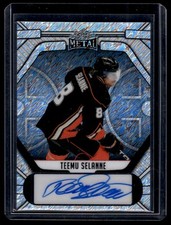 2024-25 Leaf Metal Legends Hockey Auto Shimmer Silver Teemu Selanne Auto 5/10