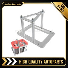 New Billet Car Battery Tray Hold Down Trunk Relocation Box Aluminum Racing Mount