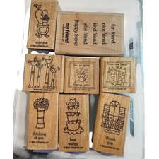 Stampin Up Rubber Stamp Lot 19 Wood Mounted Stamps Craft/Card Making