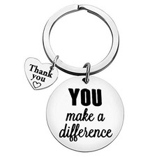 Thank You Gifts Appreciation Keychain You Make A Difference Keychain Thank Yo...