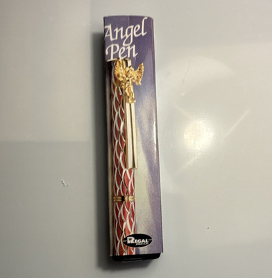 Vintage Diamond-Cut Silver refillable Pen with Gold Trim in original Box