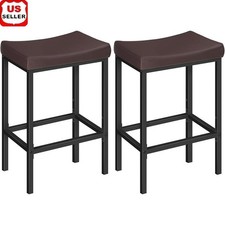 Ergonomic Bar Stool Set Soft Cushion Footrest Sturdy Metal Frame Easy Assembly