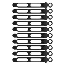10Pcs Cable Straps Black Wire Cord Hook Loop Ties Reusable Fastening Organizer