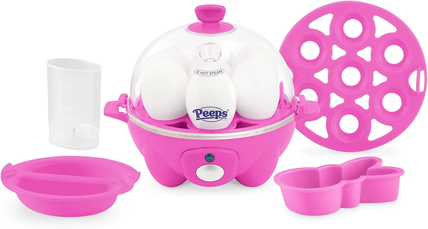 PEEPS X Bunny Rapid Egg Cooker: 7 Egg Capacity Electric Egg Cooker for Hard Boi