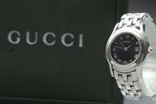 Exc+5 w/ Box GUCCI 5500L Black Dial Quartz 27mm Ladies Watch JAPAN New Battery
