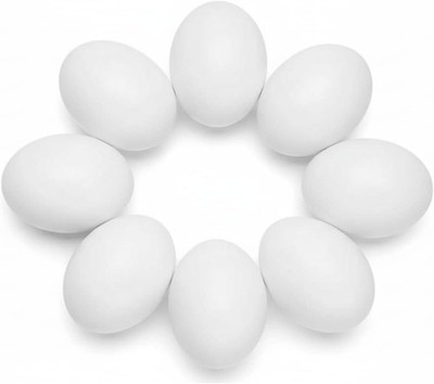10PCS Simulation Egg White Plastic Fake Eggs DIY Easter Ornaments Painting an...