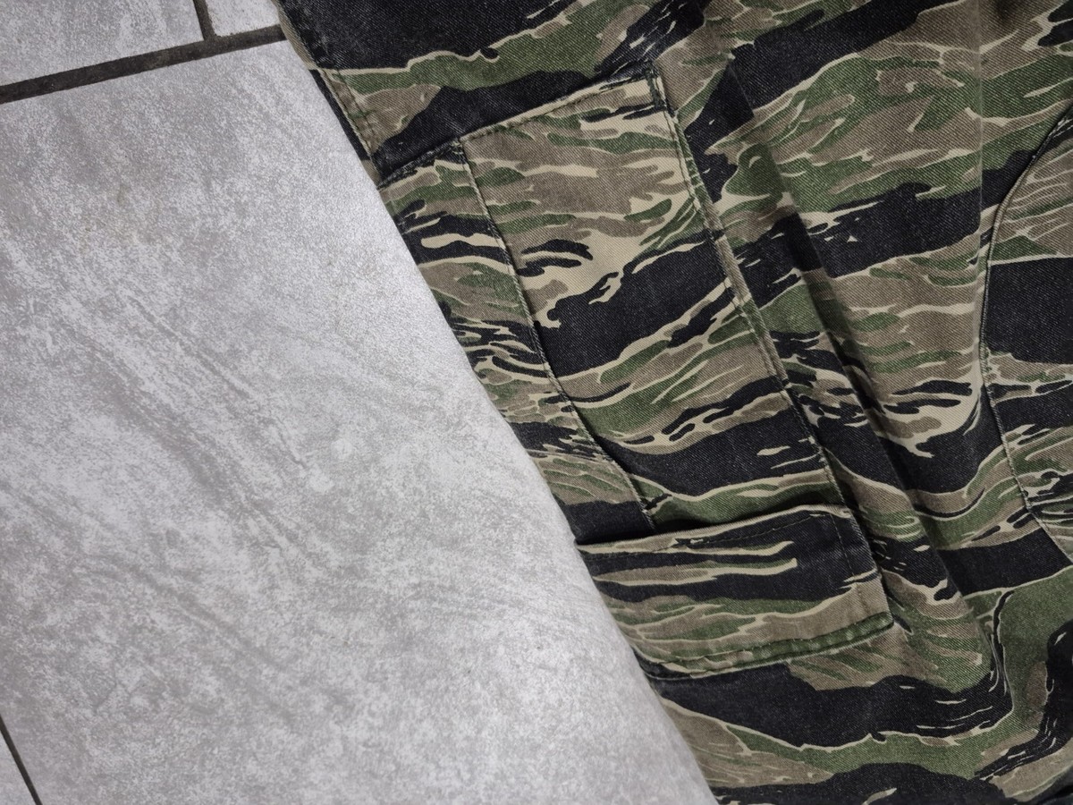 Vintage 80s 90s Military Tiger Stripe Camo Cargo Pants Sz L NATO