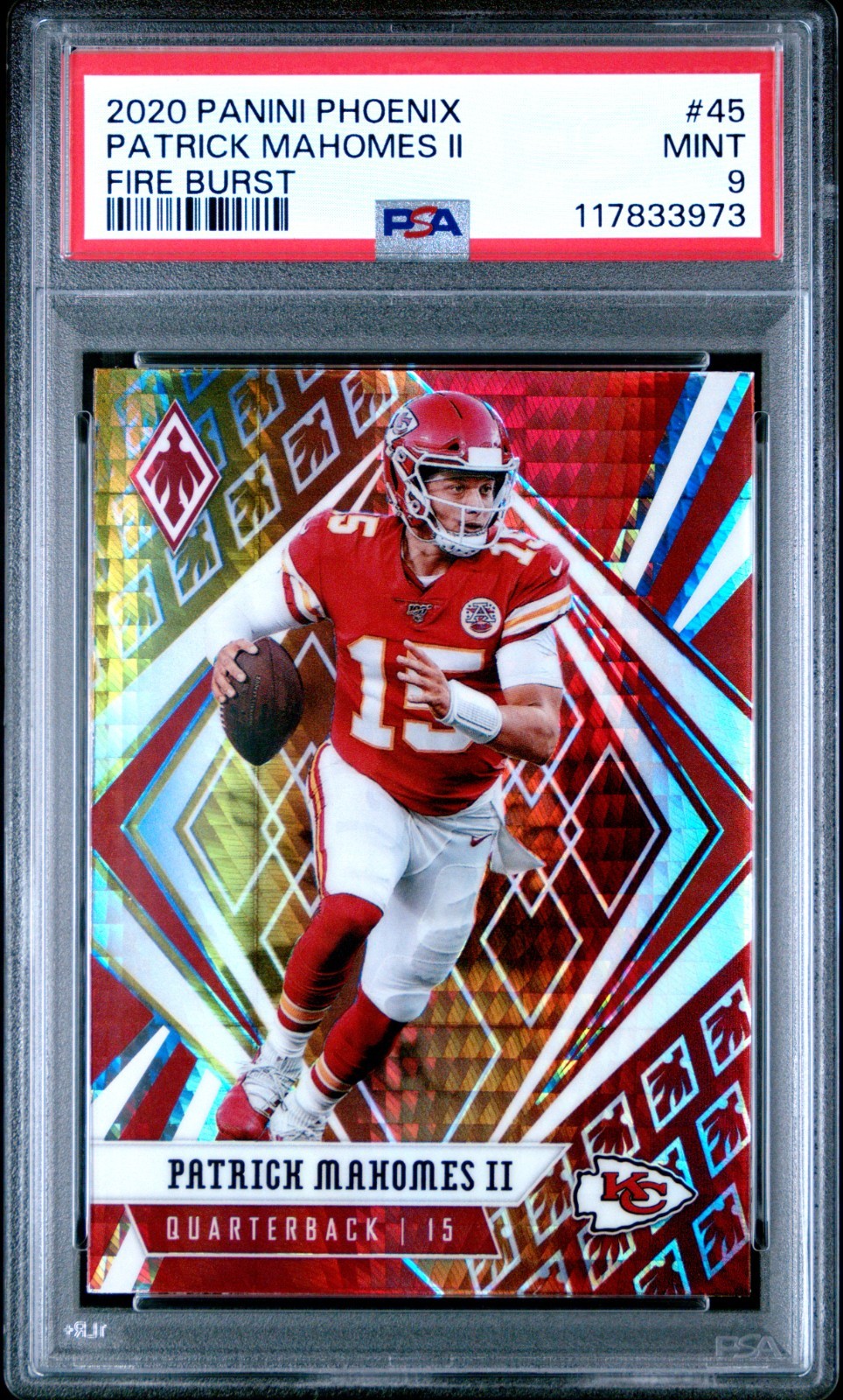 2020 Phoenix PATRICK MAHOMES II Fire Burst #45 PSA 9 MINT Chiefs