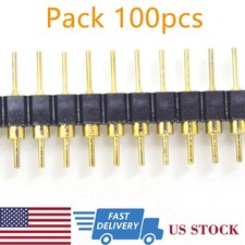100x Gold Round 40pin Male single row 0.1" 2.54mm pitch PCB Panel Pin Header US