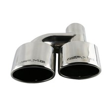 2pcs Engraved Amg Oval Dual Exhaust Tips For Mercedes Benz Universal C-class New