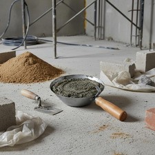 Cement Bucket Scoop Mortar Stirring with Wood Handle for Stucco Sand Plaster