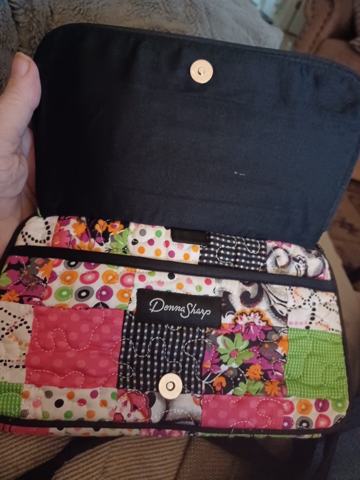 Donna Sharp Quilted Patchwork Multi Colored Small… - image 4