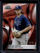 2025 Topps Chrome Black Ryan Pepiot Orange Refractor #/25 Rays