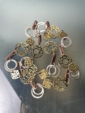 Vtg Mixed Metal Statement Look Chain Belts Chunky Belly One Size Women 40" Long