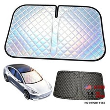 Foldable Windshield Sunshade for For Tesla Model 3/Y Iridescent with cotton