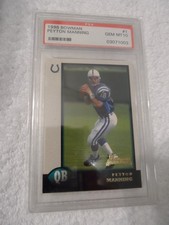 Peyton Manning 1998 Bowman #1 RC Rookie Card Colts PSA 10 GEM MINT. rookie card picture