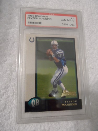 Peyton Manning 1998 Bowman #1 RC Rookie Card Colts PSA 10 GEM MINT