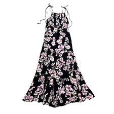 Free People Intimately FP Women’s Garden Party Black Floral Tie Strap Maxi Dress