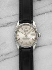 1974 Rolex Datejust 1603 Stainless Steel Silver Wide Boy Dial Automatic 36mm