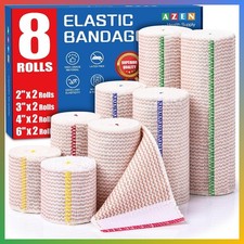 Elastic Bandage Wrap 8 Pack Compression Leg Ankle Knee Body Latex Free