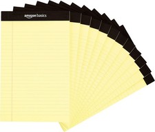 5 x 8 Legal Pads, 12 Pack, Narrow Ruled, Yellow Paper, 50 Sheets Per Writing Pad