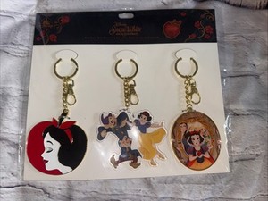 Disney Parks Snow White & The Seven Dwarfs 85th Anniversary Keychain Set New