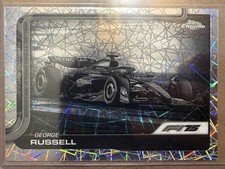 2025 Topps Chrome F1 George Russell Black & White Lazer Laser Refractor #79