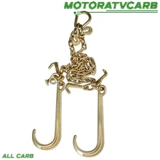 ALL-CARB G70 5/16" V-Chain W/15" Large J Hooks T- Hook J-Hook W/ 3' Grab Hooks
