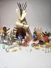 Vintage 1988 Playmobil 3733 Indian Camp Wigwam Retired Incomplete Set